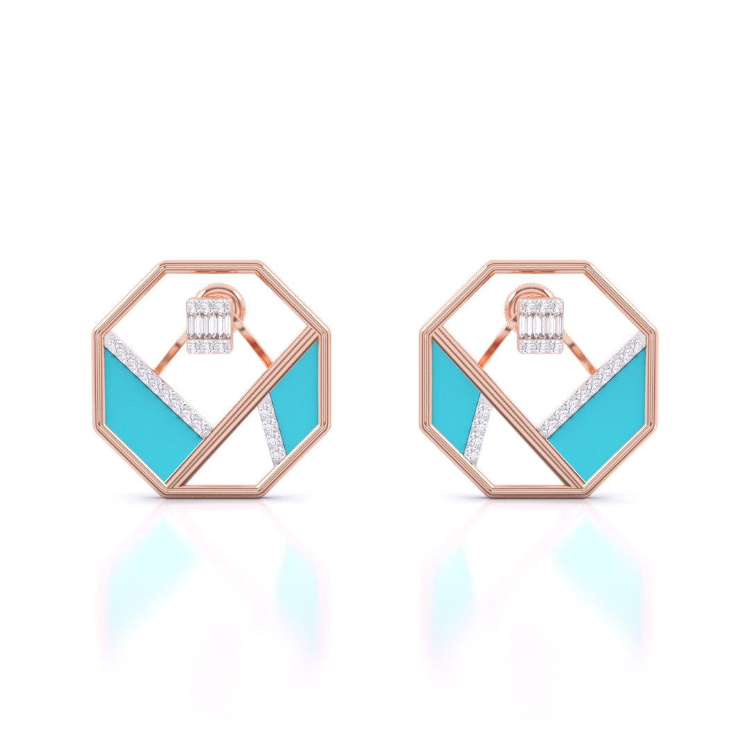 Matrix Octagon Earrings