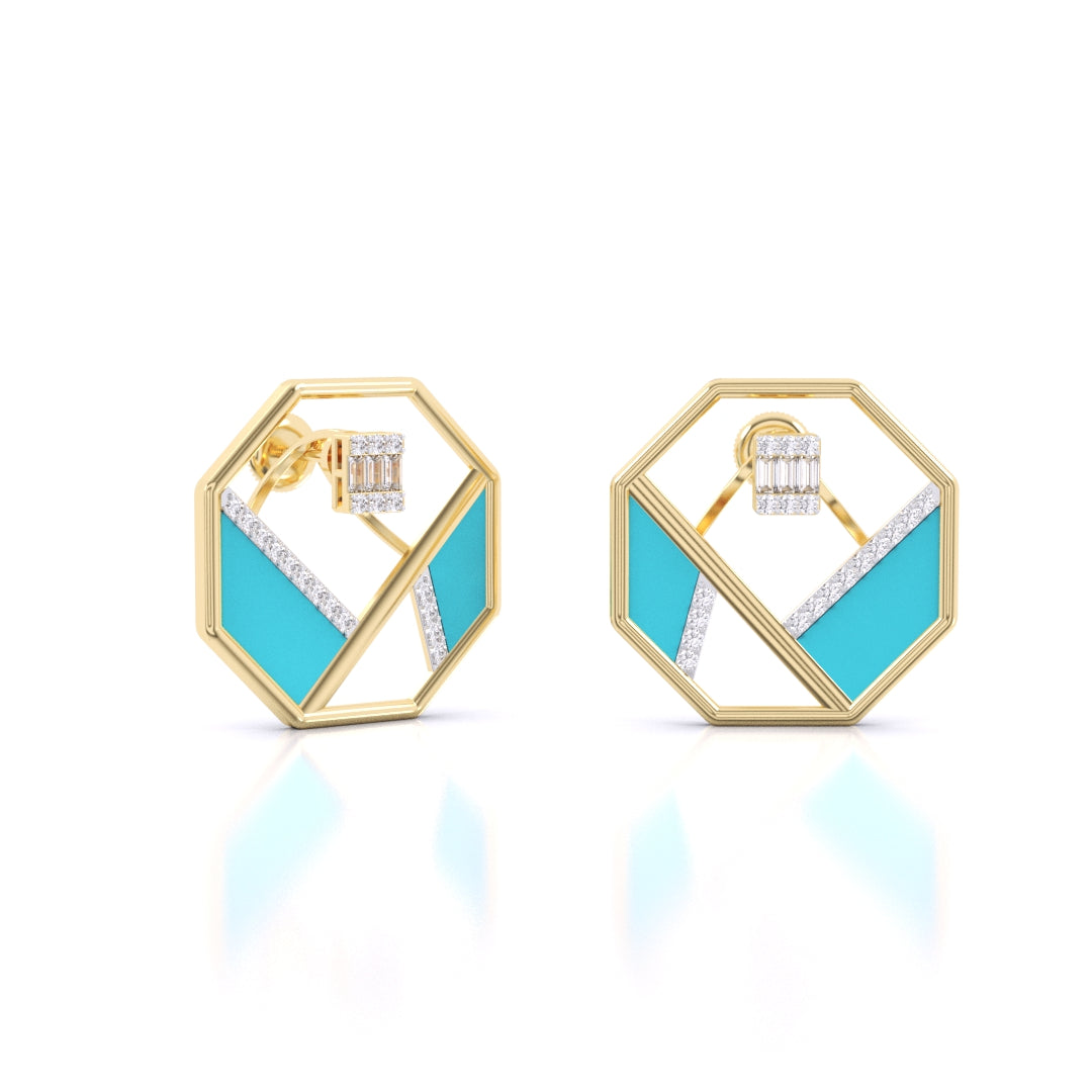 Matrix Octagon Earrings