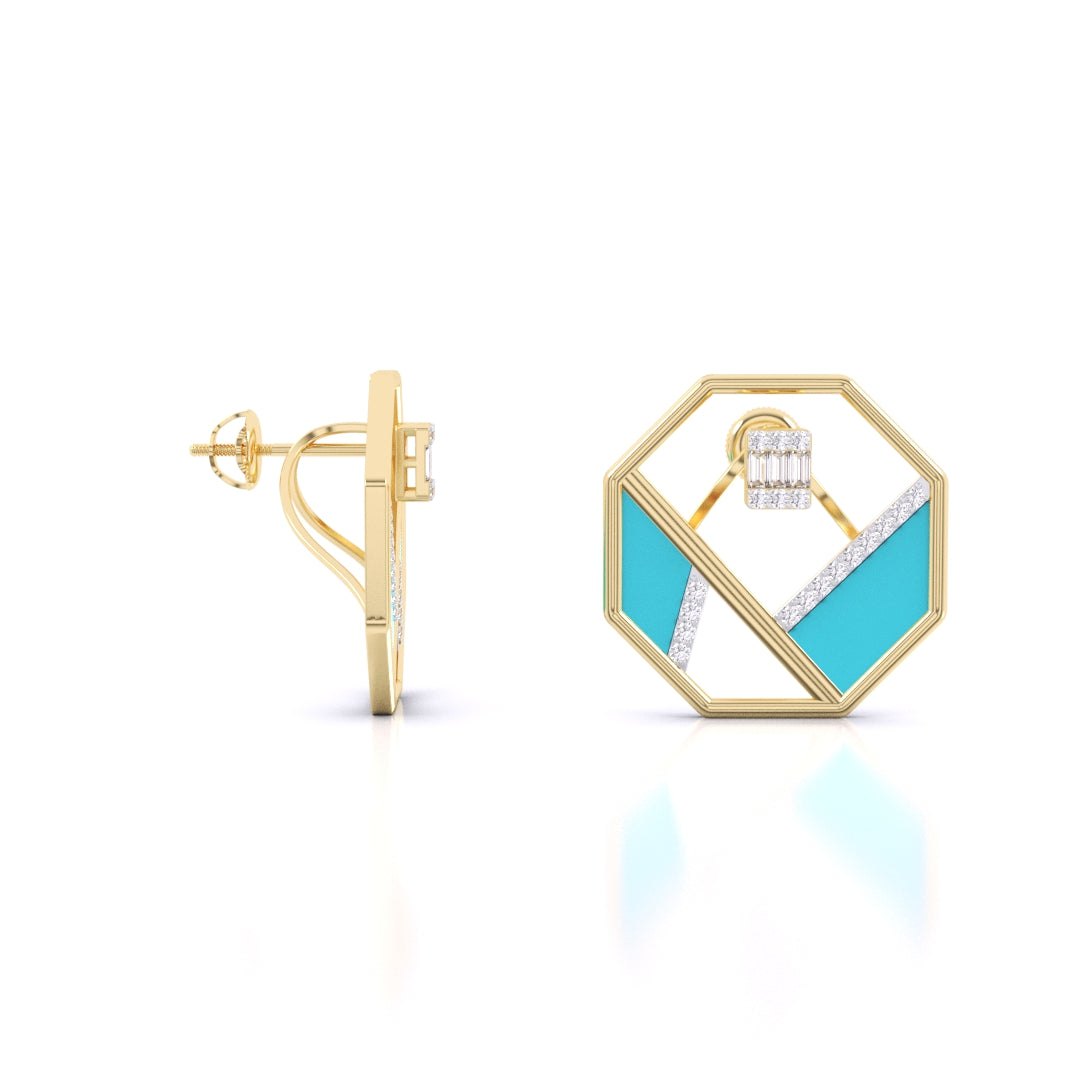 Matrix Octagon Earrings