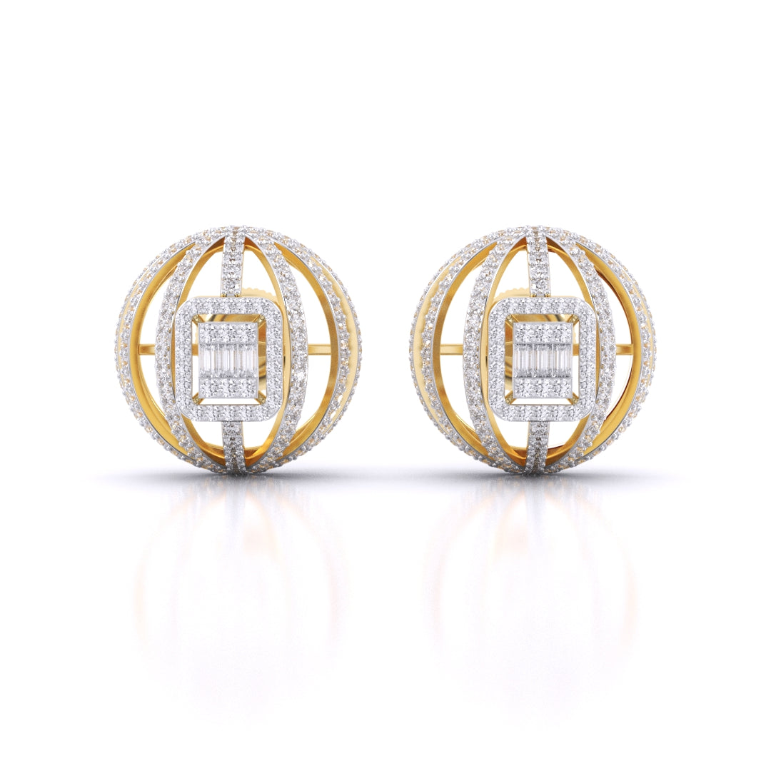 Fancy Baguette & Round Diamonds HALO Earrings