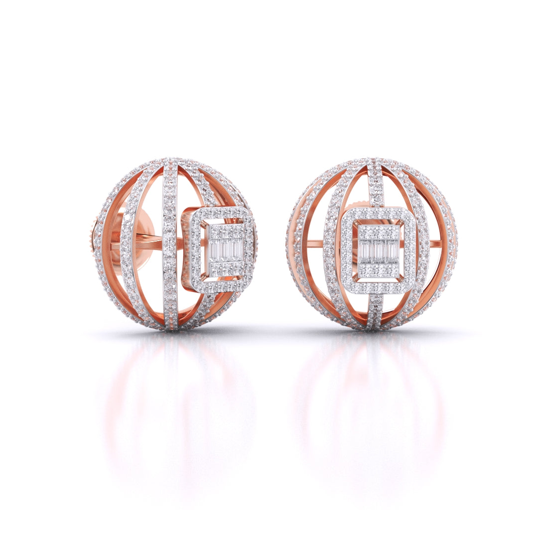 Fancy Baguette & Round Diamonds HALO Earrings