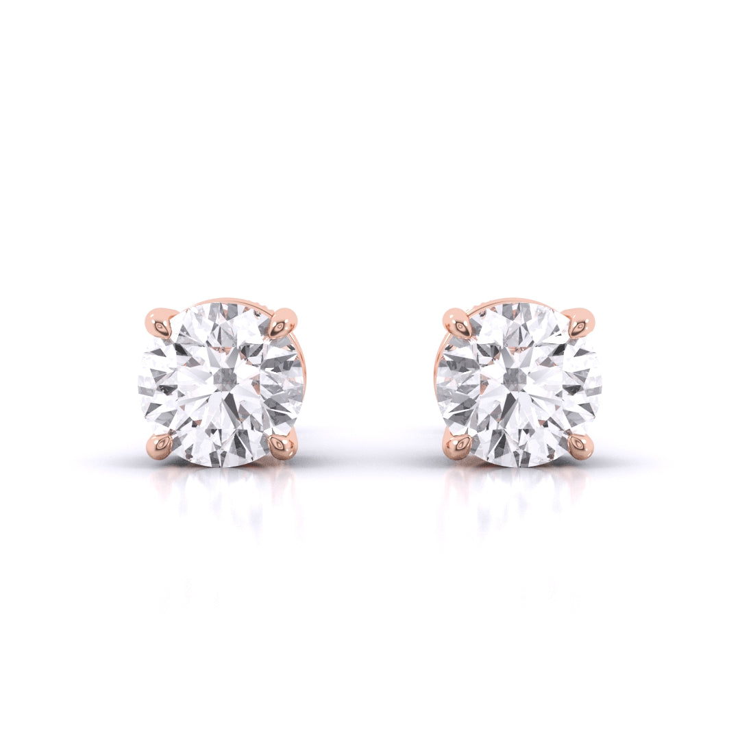 2 Carat Each Classic Solitaire Studs