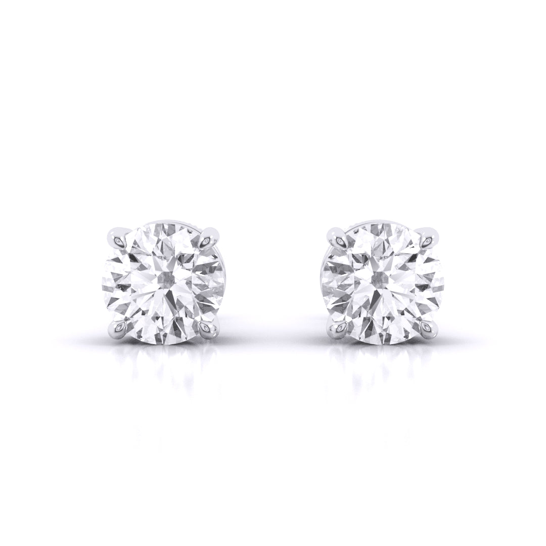 2 Carat Each Classic Solitaire Studs