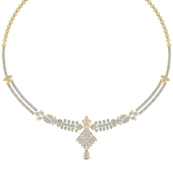 Buy Royal Style Gold Diamond Necklace Online from Ivana Jewels Best lab grown diamond jewellery brand