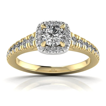 Buy Elegance in Gold Diamond Engagement Ring from Ivana Jewels Best lab grown diamond jewellery brand