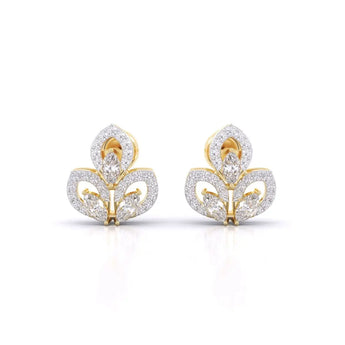 Buy Fancy Gold Diamond Stud Earring from Ivana Jewels Best lab grown diamond jewellery brand