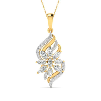 Floral Diamond Gold Pendant Best lab grown diamond jewellery brand