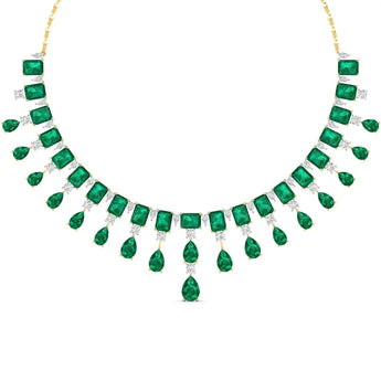 Elegant Emerald and Diamond Necklace Best lab grown diamond jewellery brand