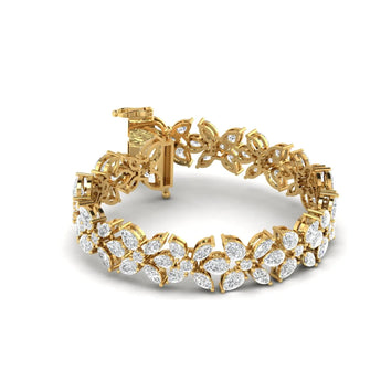 Diamond  Gold Floral Bracelet Best lab grown diamond jewellery brand