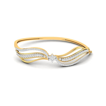 Buy 2 Carat Curved Diamond Bangle Online from Ivana Jewels Best lab grown diamond jewellery brand