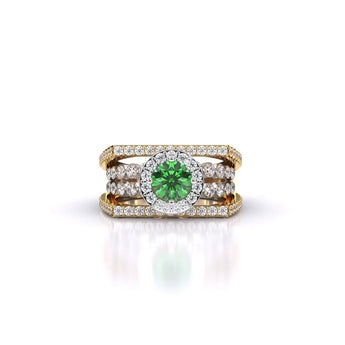 Buy Emerald Aura Diamond Cocktail Ring at Ivana Jewels Best lab grown diamond jewellery brand