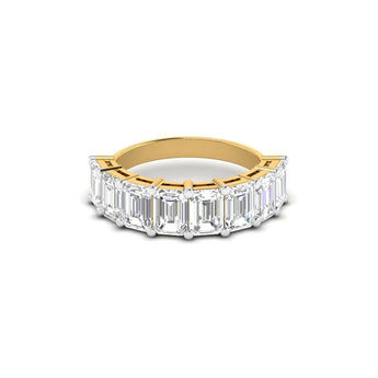 Emerald Cut Diamond Half Eternity Band Ivana Jewels