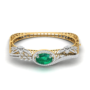 Buy 3 Carat Cluster Diamond Bangle Online from Ivana Jewels Best lab grown diamond jewellery brand