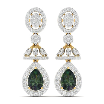 Emerald and Diamond Chandelier Earrings Best lab grown diamond jewellery brand