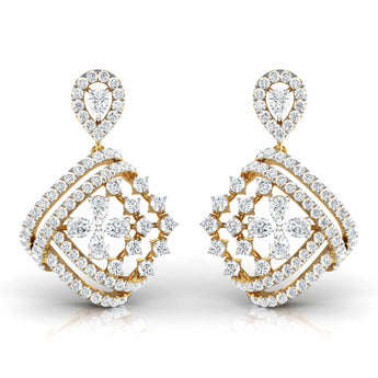 Buy Pear & Round Cut Diamond Dangler Earring from Ivana Jewels Best lab grown diamond jewellery brand