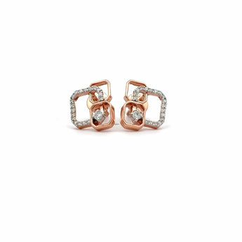 Buy Studded Gold Diamond Earring from Ivana Jewels Best lab grown diamond jewellery brand