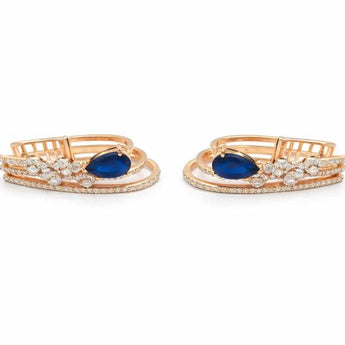 Pear Diamond Multi-Row Hoop Earrings
