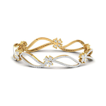 Buy 3 Carat Floral Diamond Bangle Online from Ivana Jewels Best lab grown diamond jewellery brand