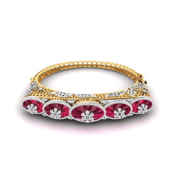 Buy 3 Carat Oval Rose Gold Diamond Bangle Online from Ivana Jewels Best lab grown diamond jewellery brand