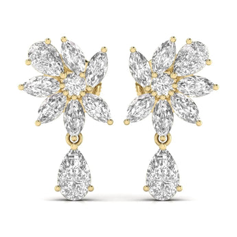 Buy Fancy Pear Shape Diamond Dangler Earring from Ivana Jewels Best lab grown diamond jewellery brand