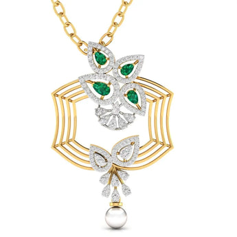 Buy Pear Cut Emerald Diamond Pendant Online from Ivana Jewels Best lab grown diamond jewellery brand
