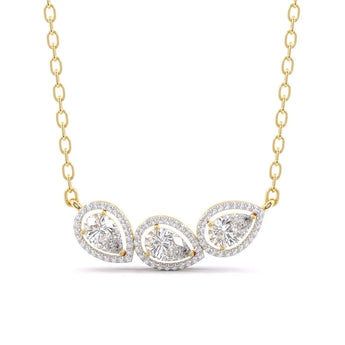 Buy Pear Shape & Round Diamond Pendant Online from Ivana Jewels Best lab grown diamond jewellery brand