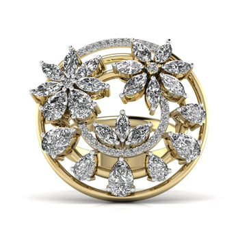 Buy Fancy Pear & Marquise Flower Diamond Cocktail Ring at Ivana Jewels Best lab grown diamond jewellery brand
