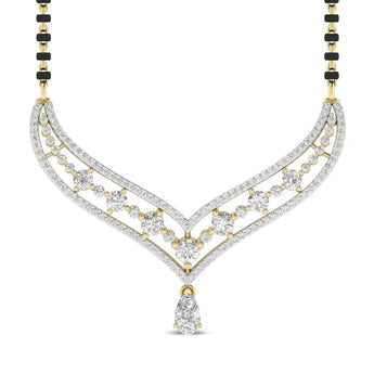 Buy Pearl Diamond Mangalsutra Online | Ivana Jewels Best lab grown diamond jewellery brand