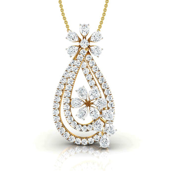 Buy Pear & Round Diamond Pendant Online from Ivana Jewels Best lab grown diamond jewellery brand