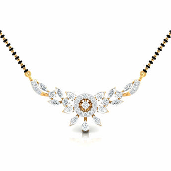 Buy Floral Solitaire Diamond Mangalsutra Online | Ivana Jewels Best lab grown diamond jewellery brand