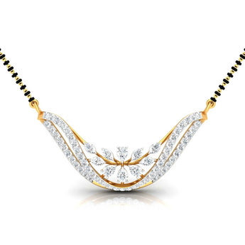 Buy Fancy & Round Wave Diamond Mangalsutra Online | Ivana Jewels Best lab grown diamond jewellery brand