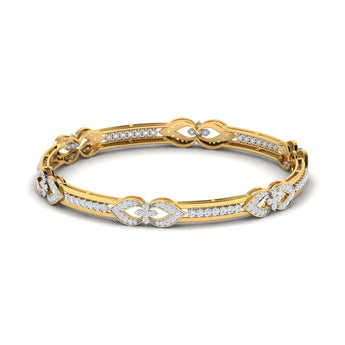 Buy 2 Carat Pave Gold Diamond Bangle Online from Ivana Jewels Best lab grown diamond jewellery brand