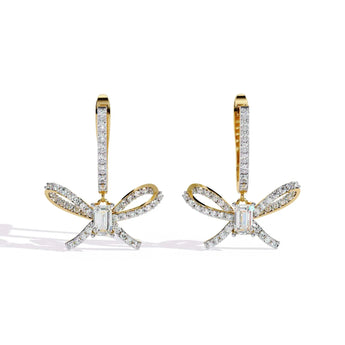 Buy Crystal Bow Diamond Stud Earring from Ivana Jewels Best lab grown diamond jewellery brand