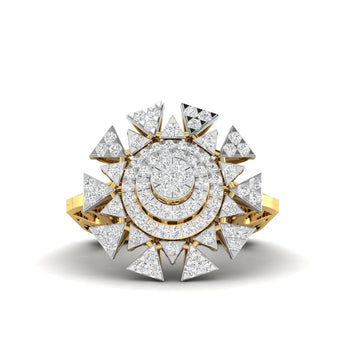 1.12 Carat Floral Halo Gold Ring - Best Lab Grown Diamond.