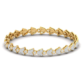 Buy 2 Carat Floral Motif Diamond Bangle Online from Ivana Jewels Best lab grown diamond jewellery brand