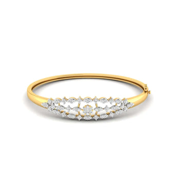 Buy 1 Carat Floral Pattern Diamond Bangle Online from Ivana Jewels Best lab grown diamond jewellery brand