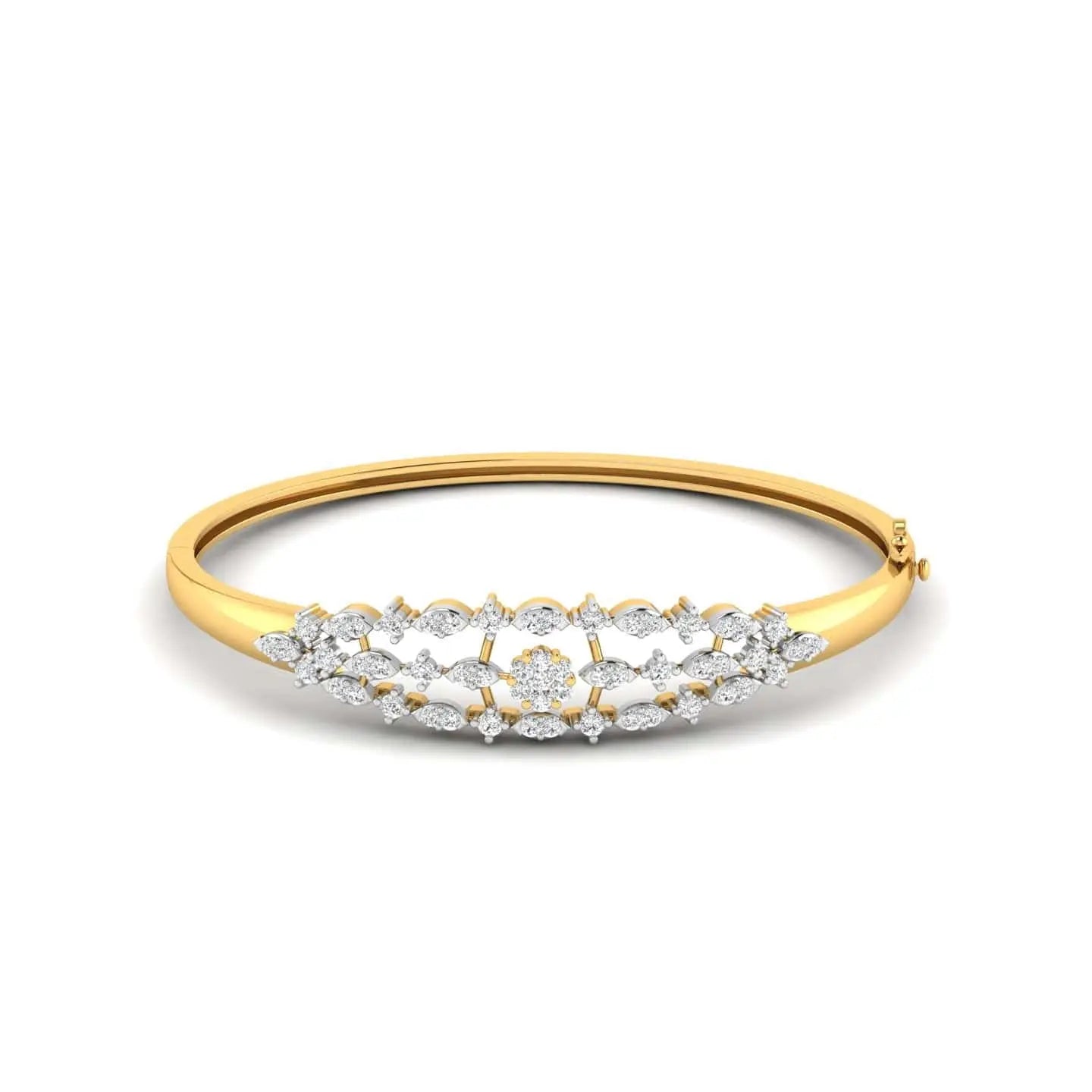 Diamond Bangles Pattern Buy 1 Carat Floral Lab Grown Diamond Bangle Pattern Design – Ivana Jewels