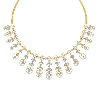 Floral & Geometric Diamond Necklace Best lab grown diamond jewellery brand