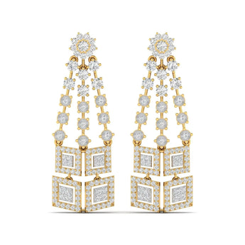 Buy 2 Carat Geometric Diamond Dangler Earring from Ivana Jewels Best lab grown diamond jewellery brand