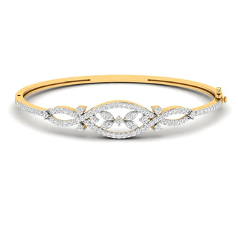 Buy 1 Carat Geometric Open Diamond Bangle Online from Ivana Jewels Best lab grown diamond jewellery brand