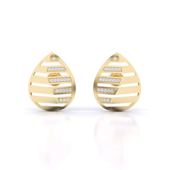 Buy Gleaming Leaf Pattern Diamond Stud Earring from Ivana Jewels Best lab grown diamond jewellery brand