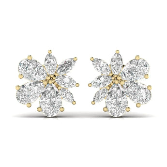 Buy Pear Shape & Marquise Shape Gold Diamond Earring from Ivana Jewels Best lab grown diamond jewellery brand