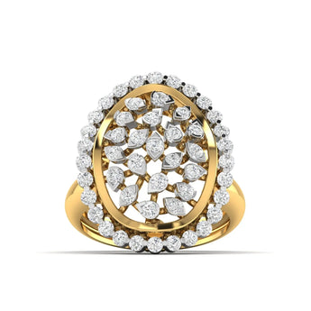 Gold Diamond Cluster Ring Best lab grown diamond jewellery brand