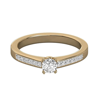 Buy Gold Lab Grown Diamond Solitaire Promise Ring | Ivana Jewels Best lab grown diamond jewellery brand