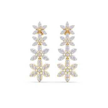 Buy Flora Diamond Dangler Earring from Ivana Jewels Best lab grown diamond jewellery brand
