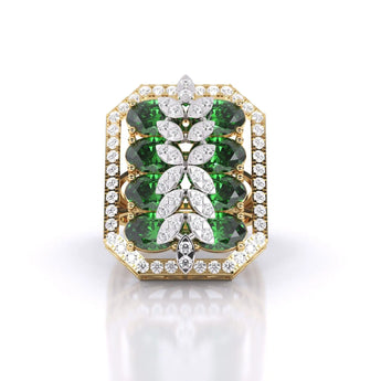 Buy Rectangle Emerald Diamond Cocktail Ring at Ivana Jewels Best lab grown diamond jewellery brand