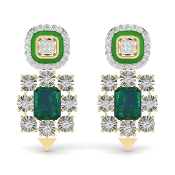 Buy Gold Diamond Dangler Earring from Ivana Jewels Best lab grown diamond jewellery brand