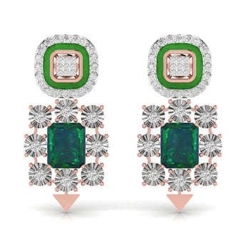 Buy Gold Diamond Dangler Earring from Ivana Jewels Best lab grown diamond jewellery brand