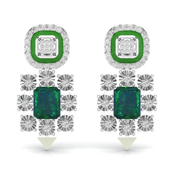 Buy Gold Diamond Dangler Earring from Ivana Jewels Best lab grown diamond jewellery brand