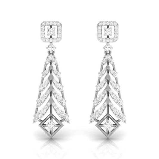 Round Cut Diamond Chandelier Earrings